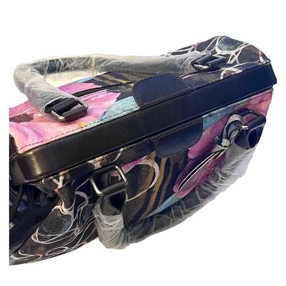 NEW Studio Demdaco Caroline Simas Art HANDBAG Satchel Shoulder Purse Pink Brown - Picture 3 of 8